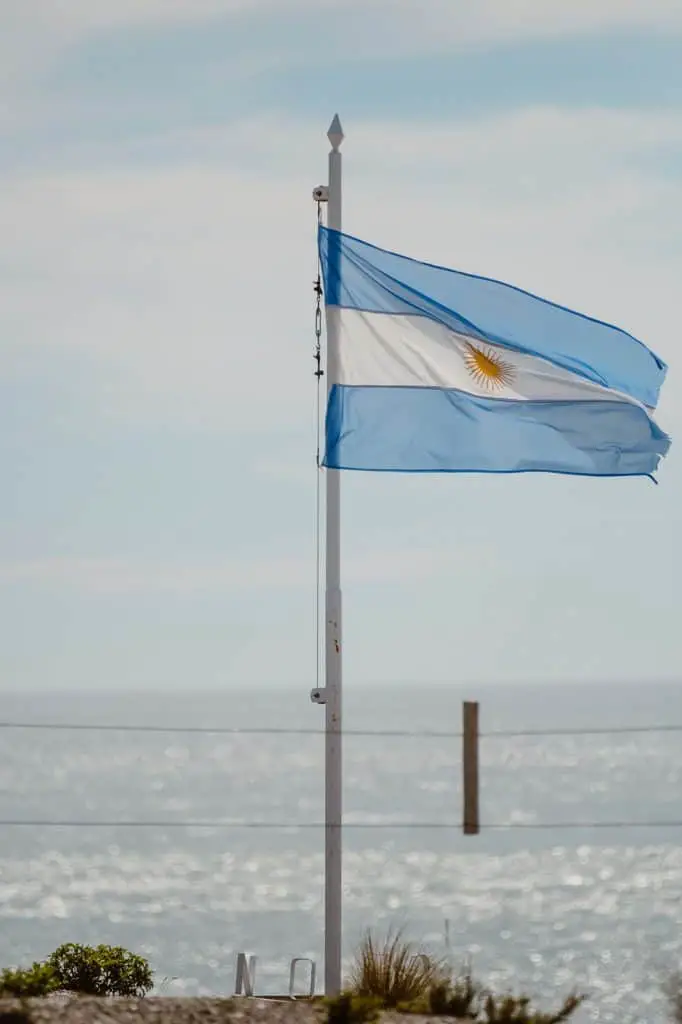 Argentina Flag on Peninsula Valdes