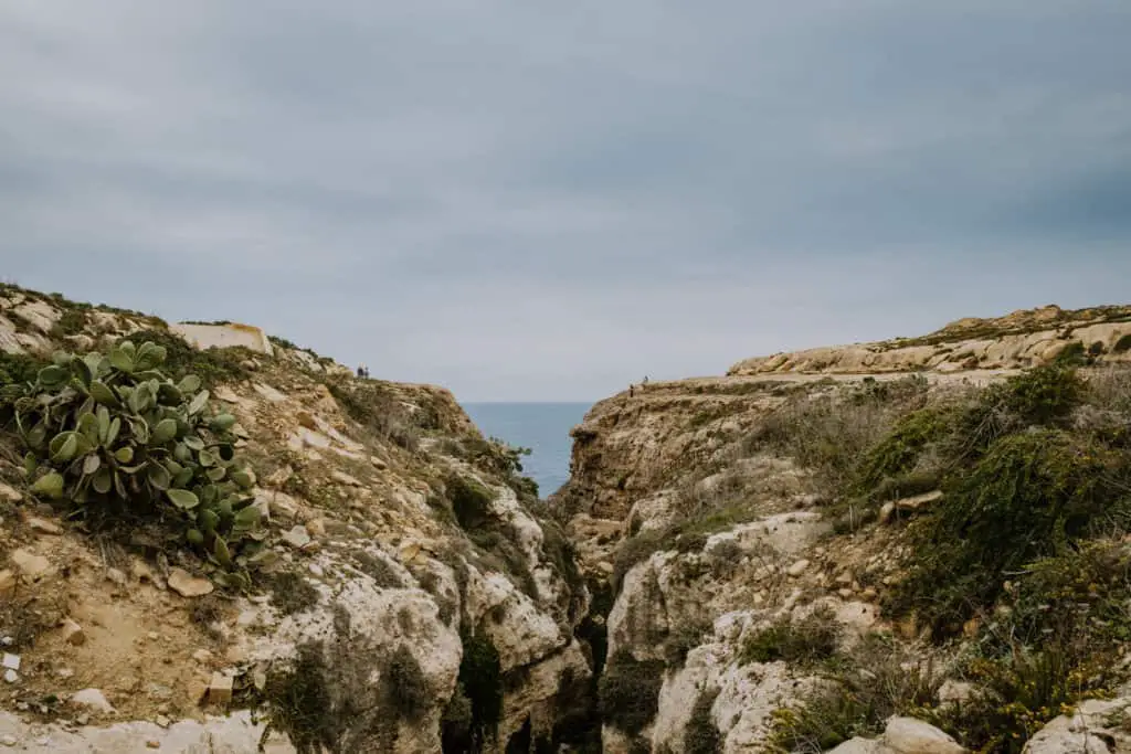 Wied il-Mielah climbing area in Malta
