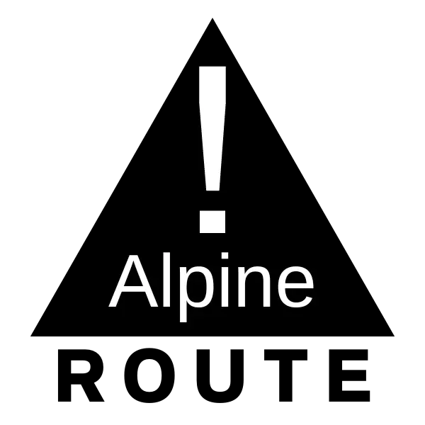 Alpine route trail marker sign
